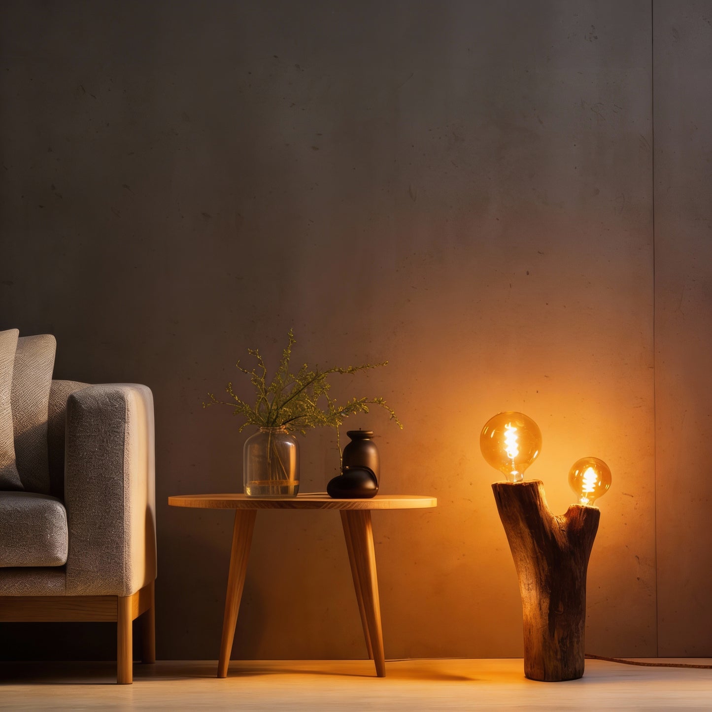 Lichtstück #006 - Archaische Treibholzskulptur